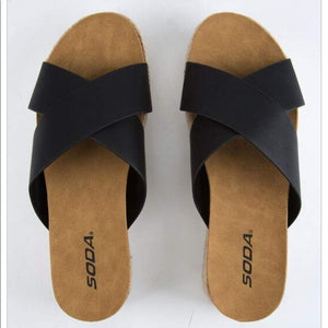 Womens Sandals Slip Ons Causal Comfort Flat Shoes; Black
