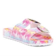 Tie-Dye Two-Strap Buckled Flats by Nicole Miller