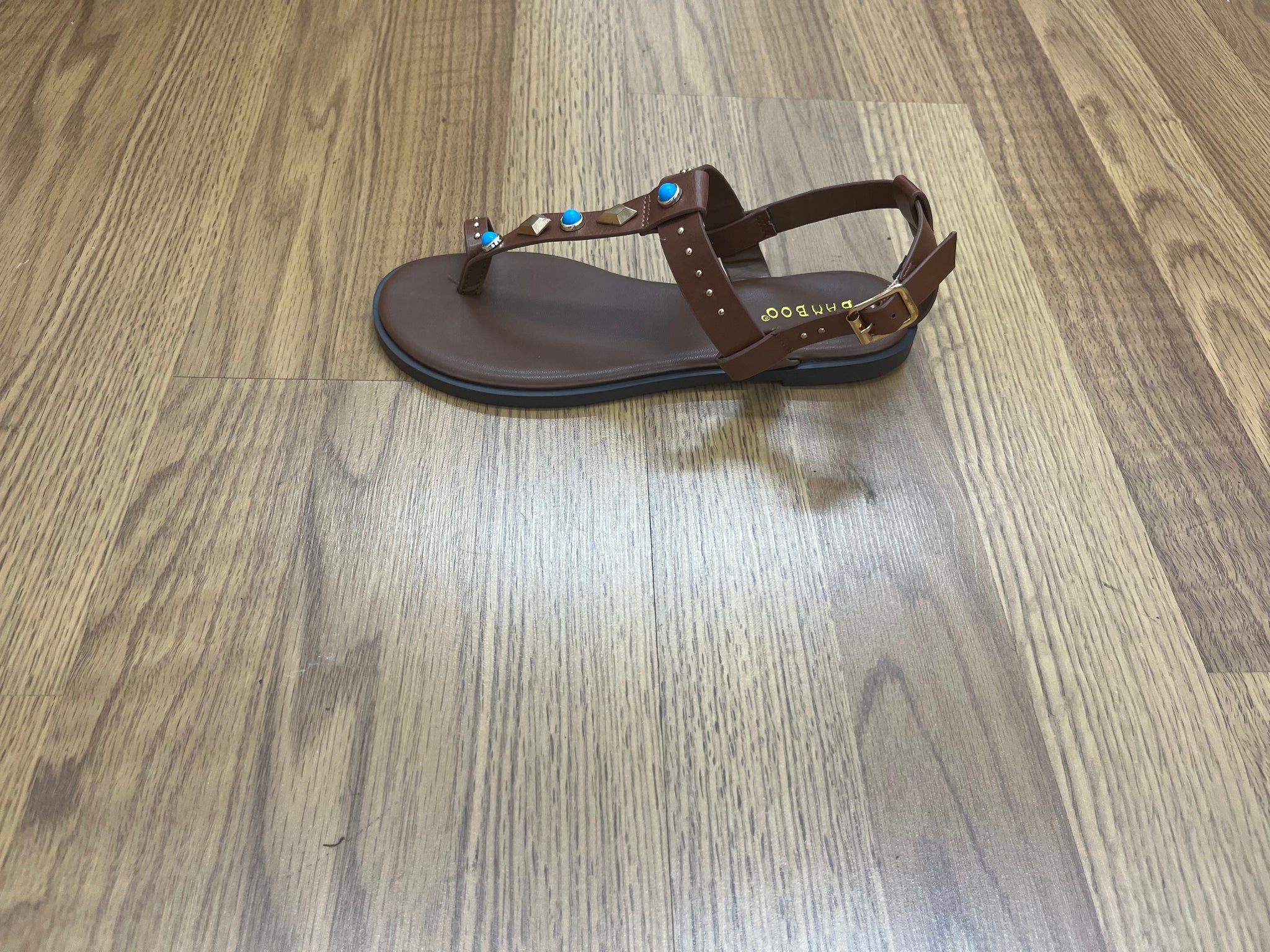 Brown Studded Sandals; Bamboo
