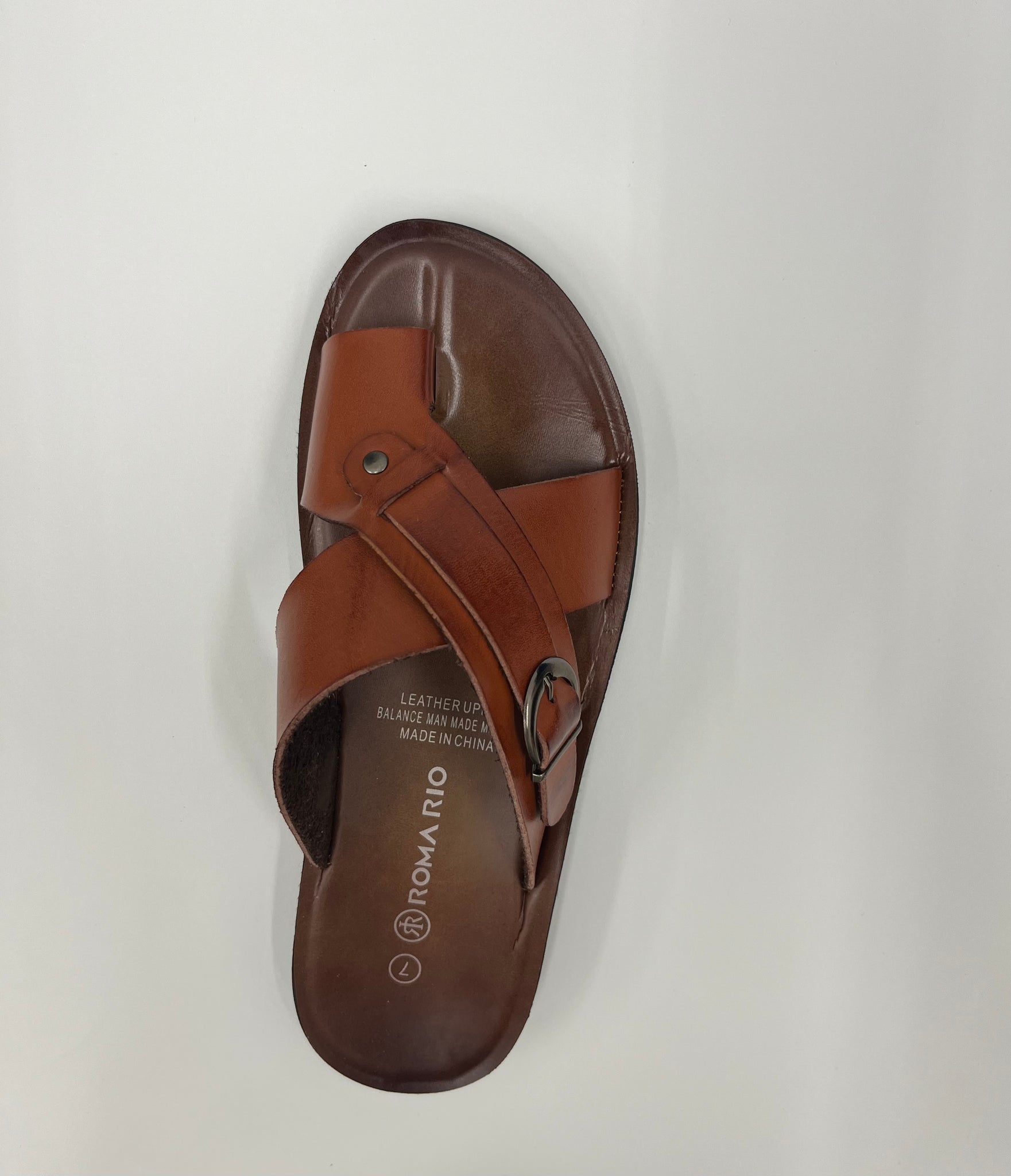 Men's Leather Sandal; Tan