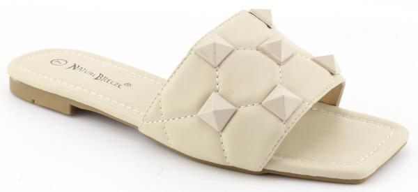 Beige Slip-on Synthetic Sandal