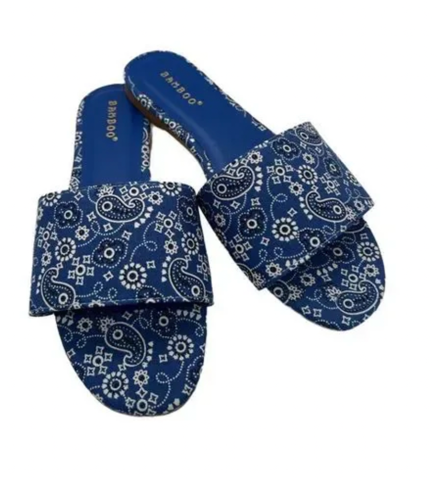 Blue Comfort Slip-On Sandals