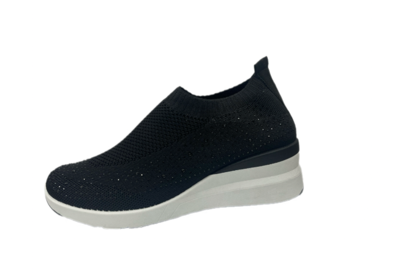 Black Rhinestone Sneaker (elevated sole)
