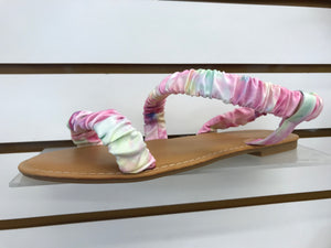 Ruched Tie Dye Sandals